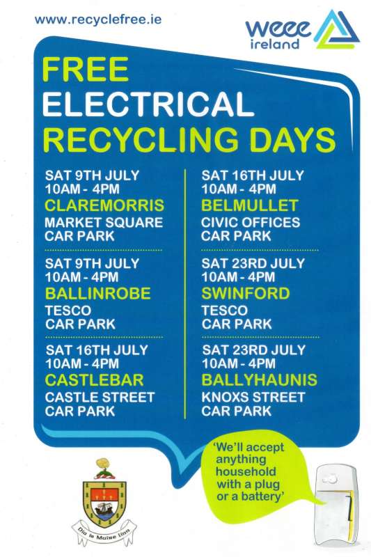 Free WEEE Electrical Collection Swinford July 2016-web