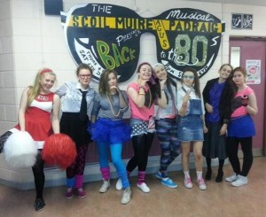 The girls of Scoil Muire agus Pádraig’s musical ‘Back to the 80s’ 